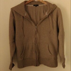 Gap Zipper-front Cotton-blend Brown Hoodie Size XL